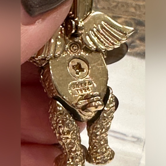 Batya 1996 Articulated Gold-Toned Angel Bear Pendant/Brooch, Enamel Heart - EUC - Picture 12 of 17